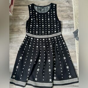 NWT Torrid Women’s Skater Black Starry Knit Dress with Metallic Thread Size 2X